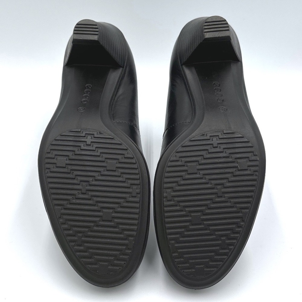 ECCO Touch 50 Black Leather Pumps Round Toe Block Heels Shoes Size 39 8-8.5 - Picture 5 of 9